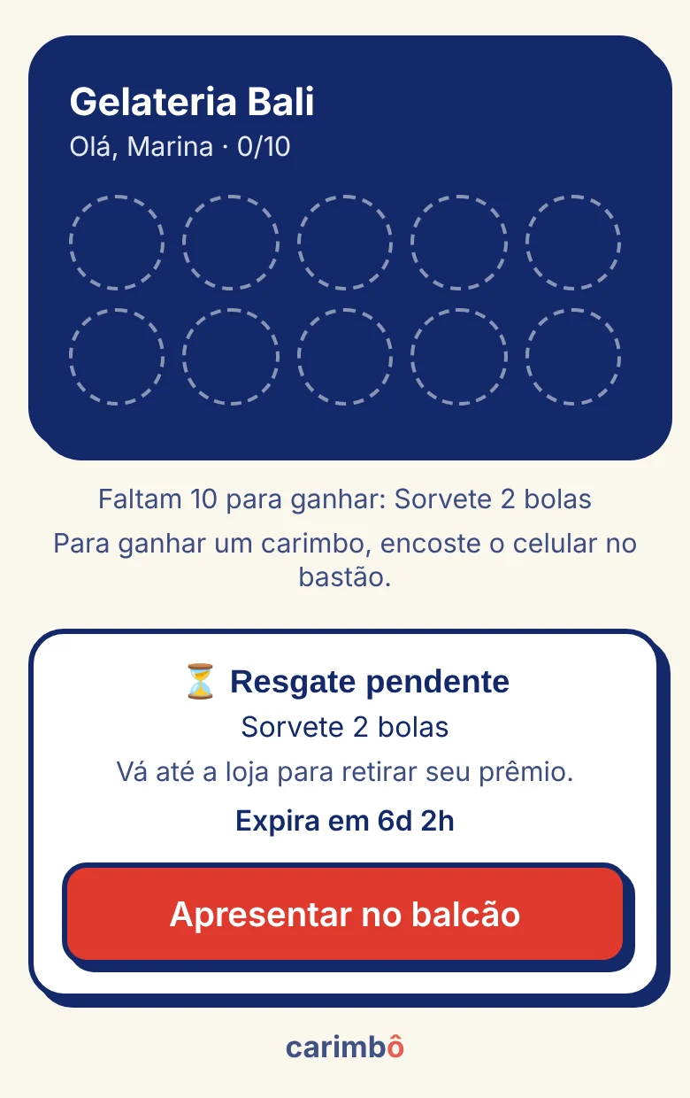 Resgate pendente com contagem do prazo